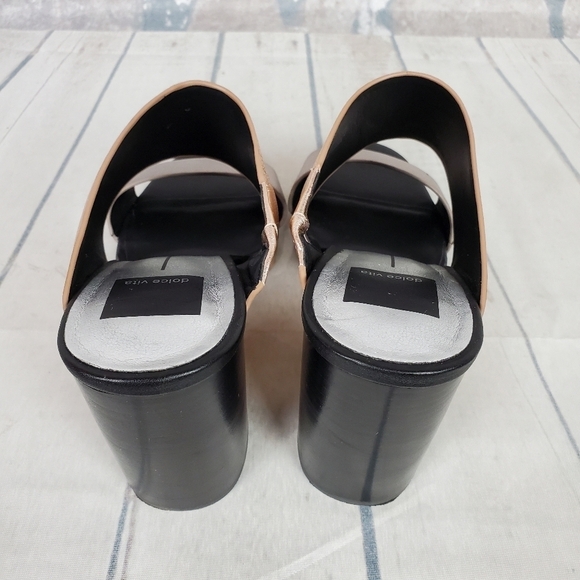 Dolce Vita Rocko Metallic Leather Mule Slides Rose  Gold Pewter Size 8.5 - Picture 13 of 16